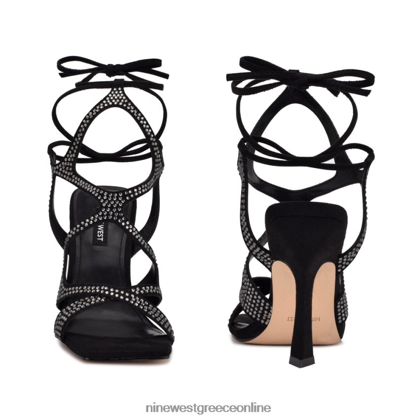 Nine West πέδιλα με τακούνι alanah ankle wrap μαύρος 48BFPH489