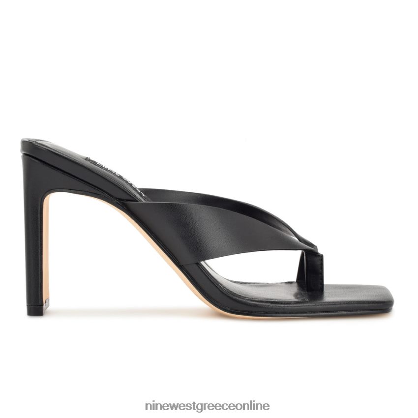 Nine West σανδάλια στρινγκ με τακούνι durlife μαύρος 48BFPH175