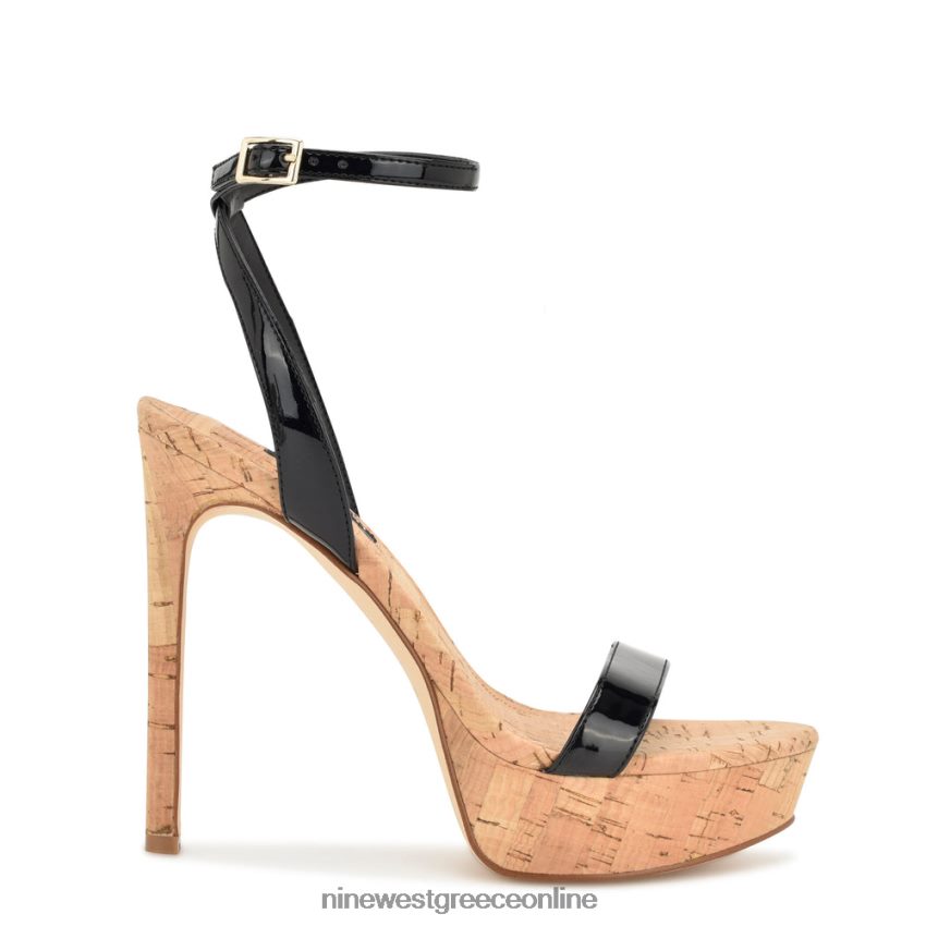 Nine West gracey πέδιλα πλατφόρμα μαύρη πατέντα 48BFPH156