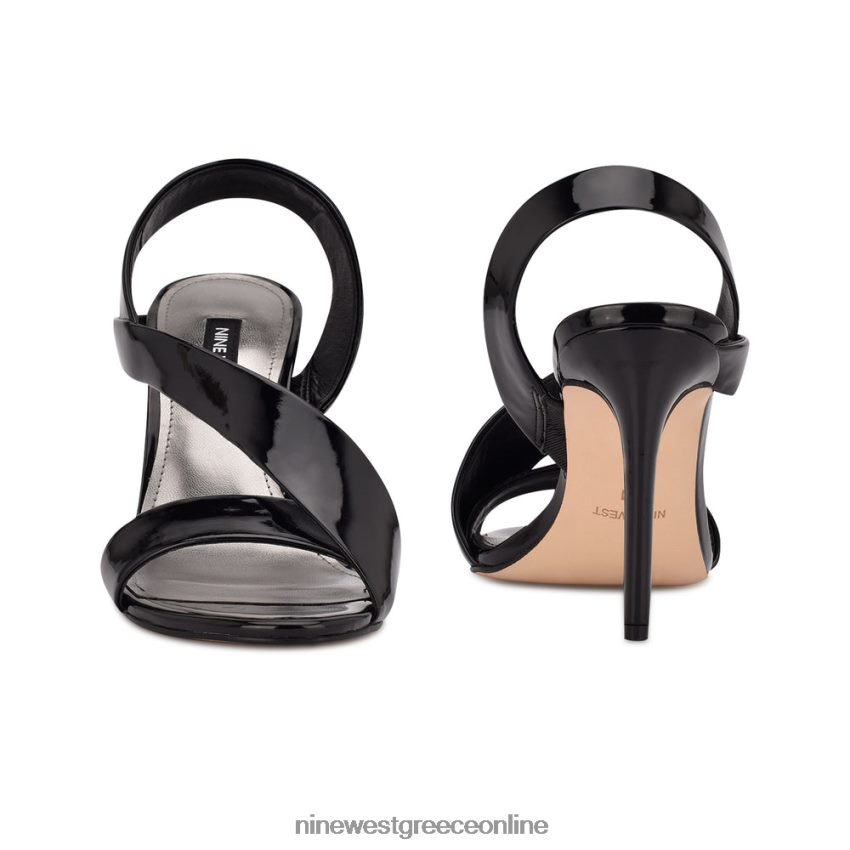 Nine West σανδάλια με φόρεμα itzel μαύρη πατέντα 48BFPH1839