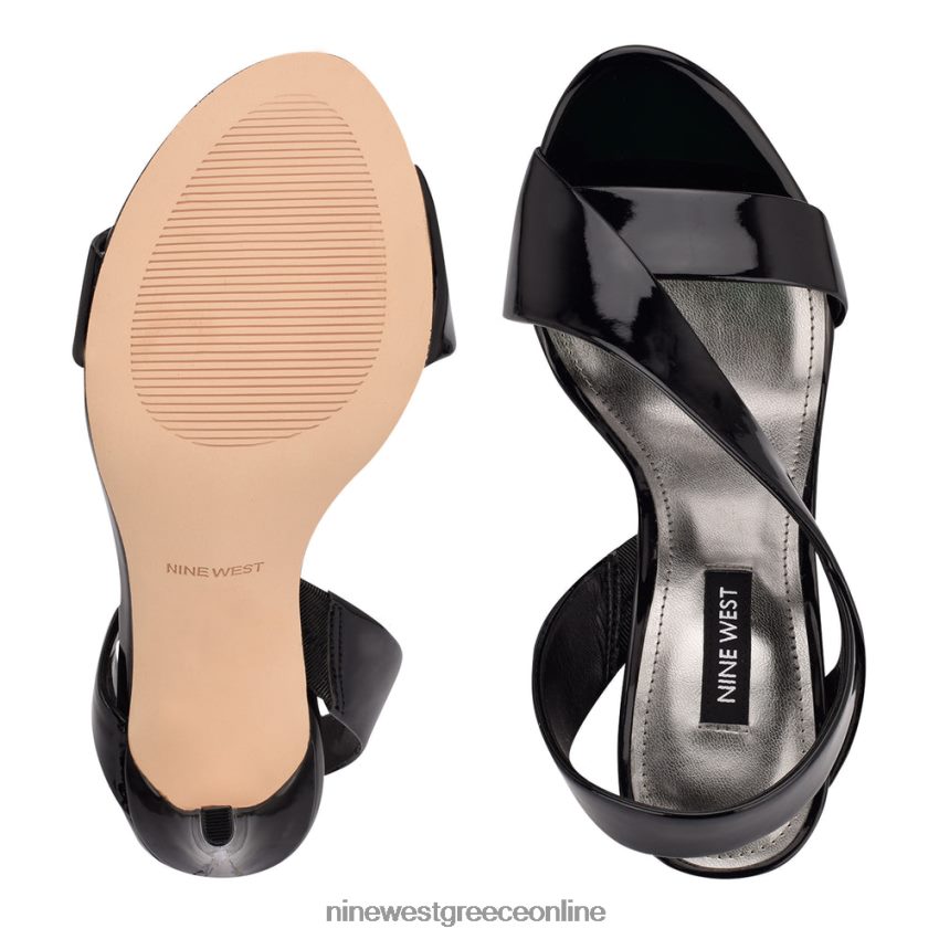 Nine West σανδάλια με φόρεμα itzel μαύρη πατέντα 48BFPH1839