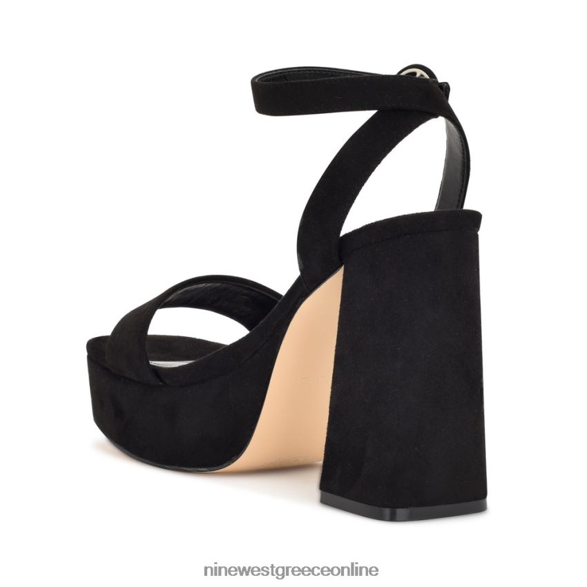 Nine West σανδάλια πλατφόρμα jans μαύρο σουέτ 48BFPH1759