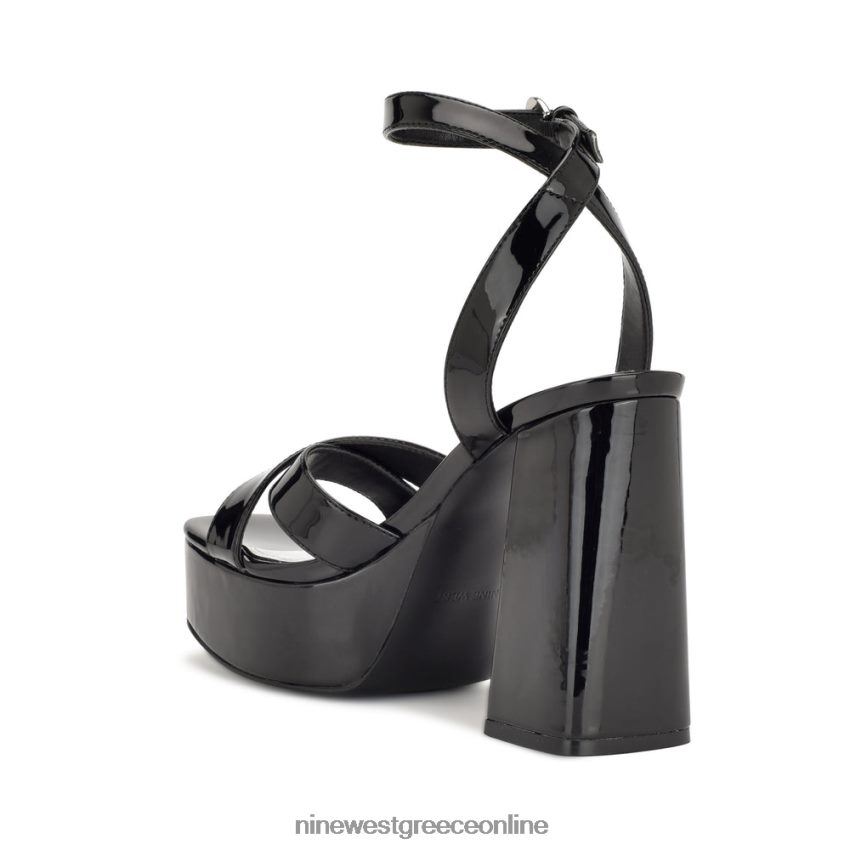 Nine West σανδάλια πλατφόρμα joya μαύρη πατέντα 48BFPH454