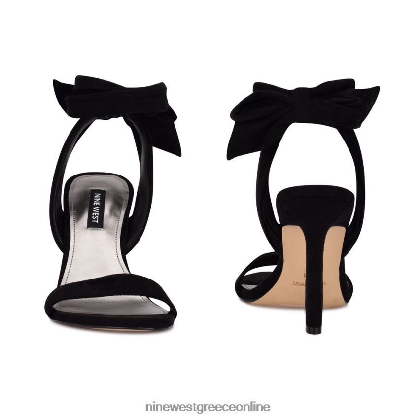 Nine West σανδάλια με τακούνι kelsie ankle wrap μαύρο σουέτ 48BFPH2038