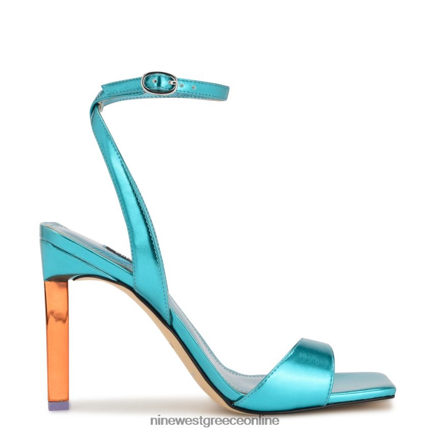 Nine West σανδάλια με τακούνι maris aqua blue μεταλλικό 48BFPH1736