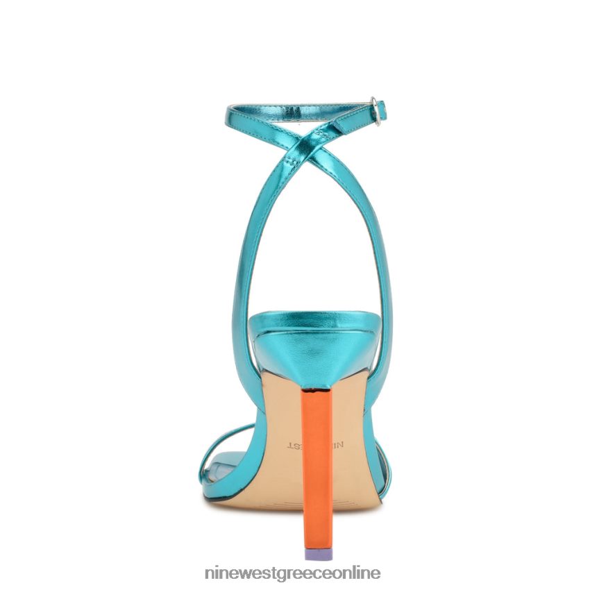 Nine West σανδάλια με τακούνι maris aqua blue μεταλλικό 48BFPH224