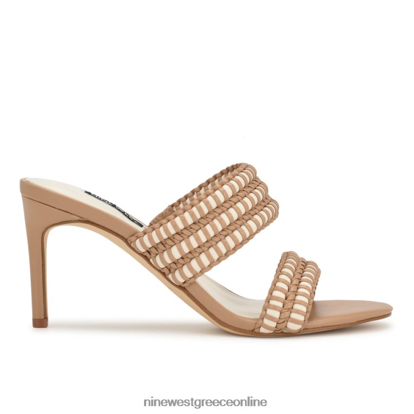 Nine West pause slide πέδιλα με τακούνι φυσική κρέμα 48BFPH134