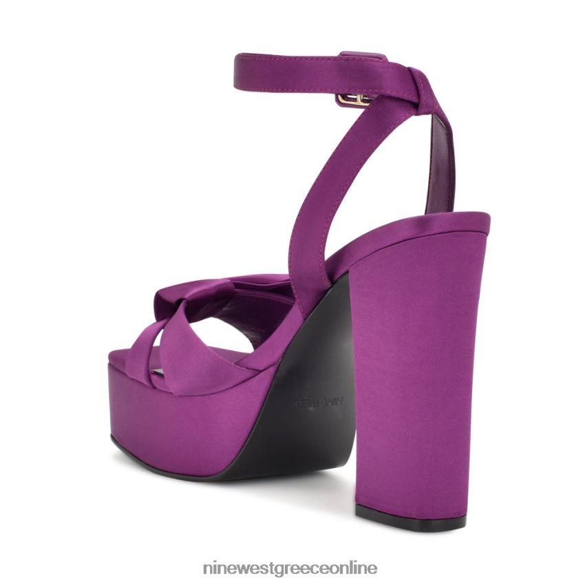 Nine West σανδάλια πλατφόρμας rippa μωβ σατέν 48BFPH1770