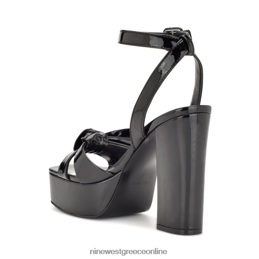 Nine West σανδάλια πλατφόρμας rippa μαύρη πατέντα 48BFPH1772