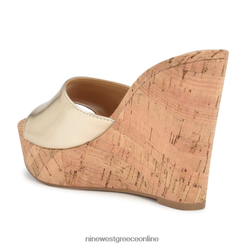 Nine West σανδάλια slide herden wedge πλατίνο 48BFPH195