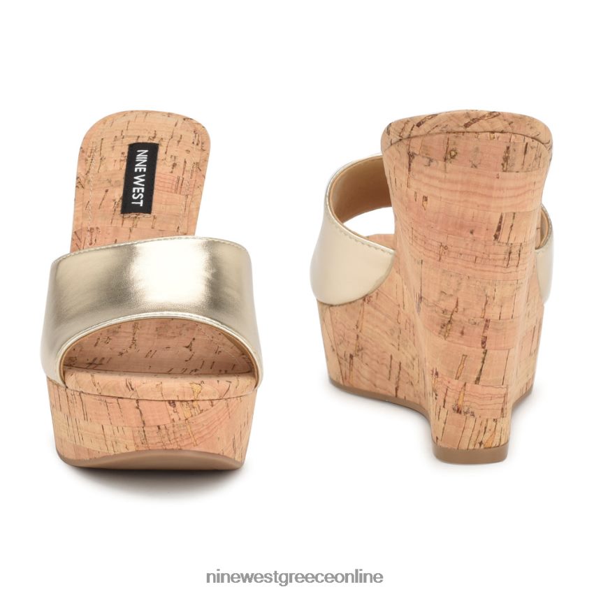 Nine West σανδάλια slide herden wedge πλατίνο 48BFPH195