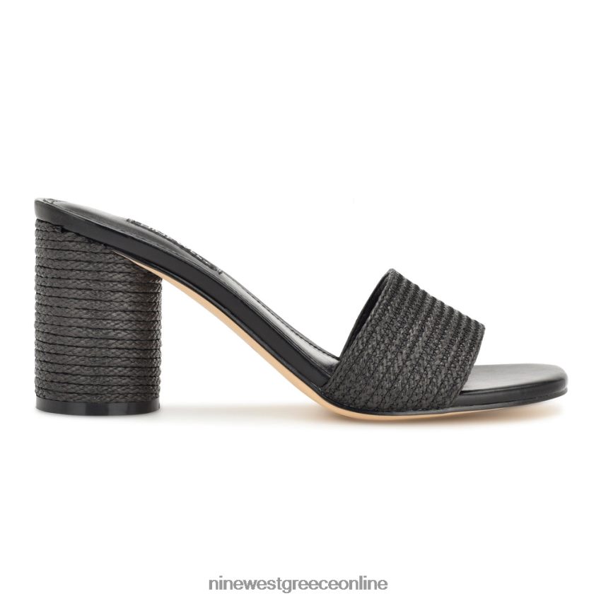 Nine West πέδιλα slide με τακούνι mapeli μαύρος 48BFPH143