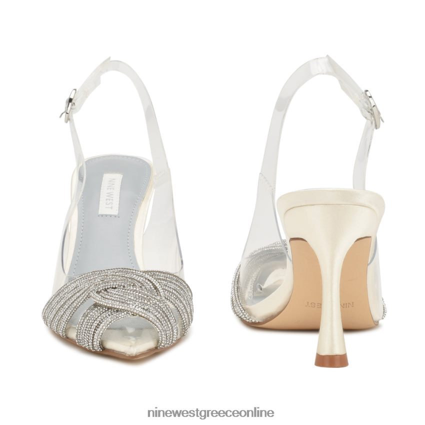 Nine West αντλίες slingback nalan ελεφαντόδοντο/διαφανές κρύσταλλο 48BFPH840