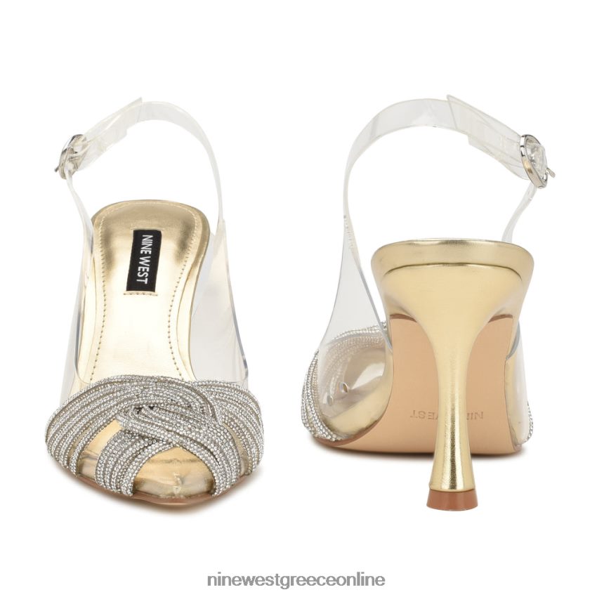 Nine West αντλίες slingback nalan χρυσό/διαφανές κρύσταλλο 48BFPH841