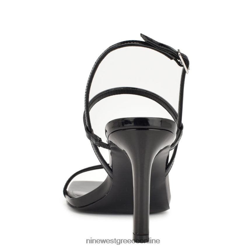 Nine West σανδάλια slingback με τακούνι olah μαύρη πατέντα 48BFPH165