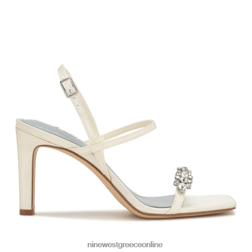 Nine West Σανδάλια slingback με τακούνι oreece ιβουάρ σατέν κρύσταλλο 48BFPH161 - Κάντε κλικ στην εικόνα για κλείσιμο