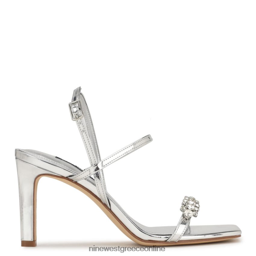 Nine West Σανδάλια slingback με τακούνι oreece ασήμι 48BFPH162