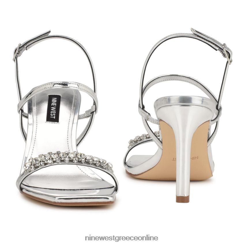 Nine West Σανδάλια slingback με τακούνι oreece ασήμι 48BFPH162