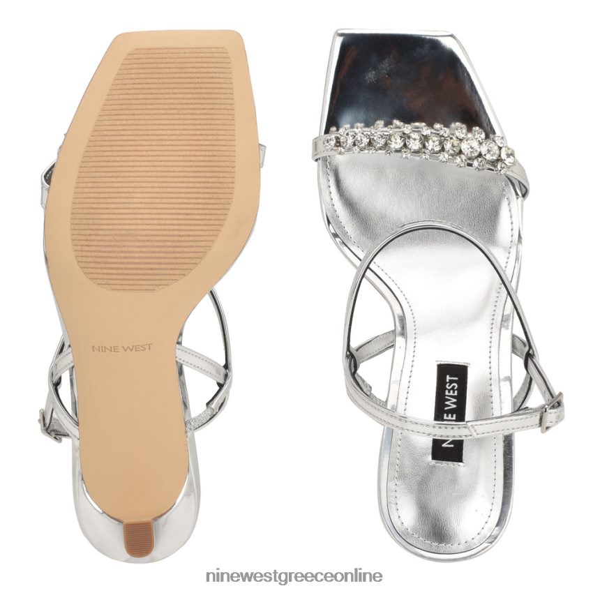 Nine West Σανδάλια slingback με τακούνι oreece ασήμι 48BFPH162