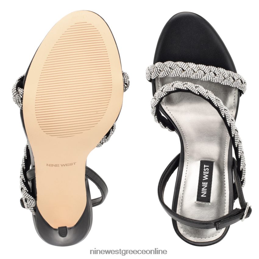 Nine West πέδιλα με τακούνι tiff slingback μαύρο κρύσταλλο 48BFPH1819