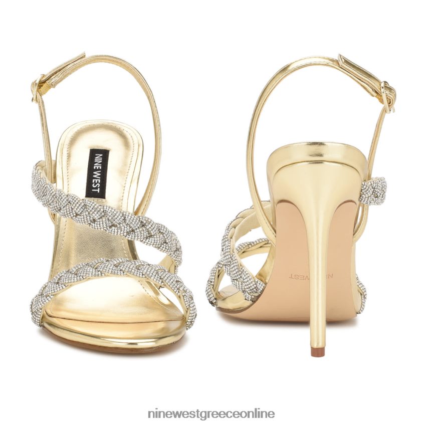 Nine West πέδιλα με τακούνι tiff slingback κρύσταλλο πλατίνο 48BFPH1821