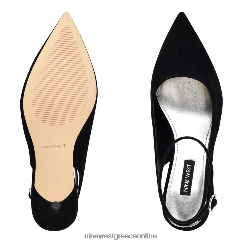 Nine West μπόκα λουράκι αστραγάλου μαύρο σουέτ 48BFPH1163