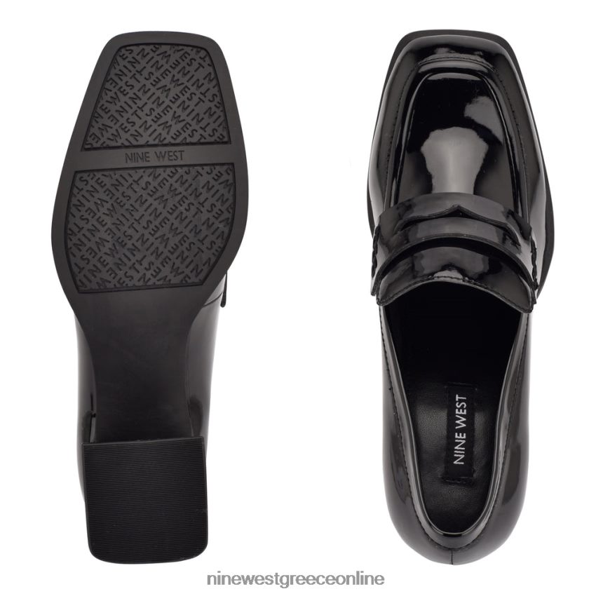 Nine West loafers με ξύσμα με τακούνι μαύρη πατέντα 48BFPH1238