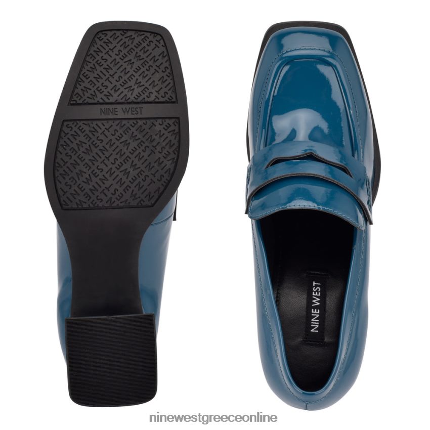 Nine West loafers με ξύσμα με τακούνι γαλαζοπράσινη πατέντα 48BFPH2225