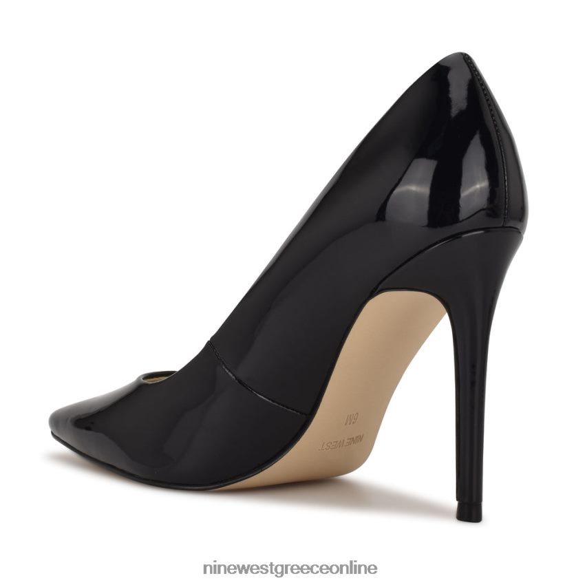 Nine West φρέσκες μυτερές αντλίες μαύρη πατέντα 48BFPH1445