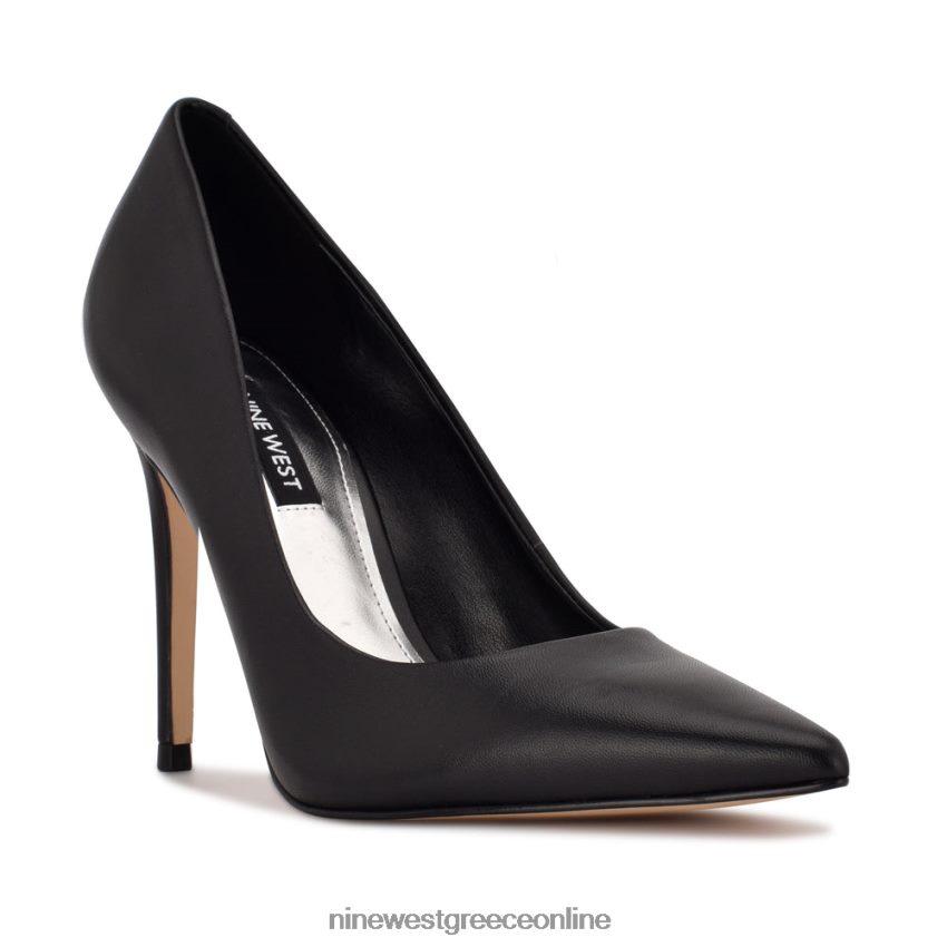 Nine West φρέσκες μυτερές αντλίες μαύρο δέρμα 48BFPH1599