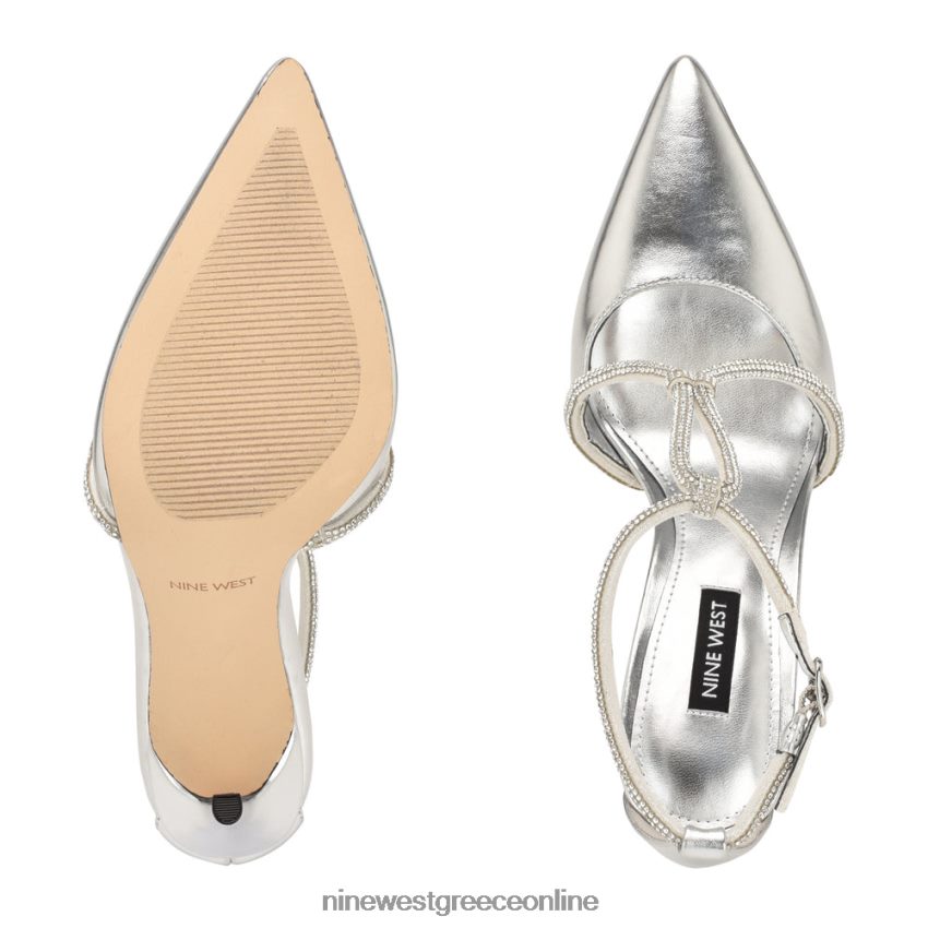 Nine West μυτερές αντλίες ποδιών fabel ασήμι 48BFPH1876