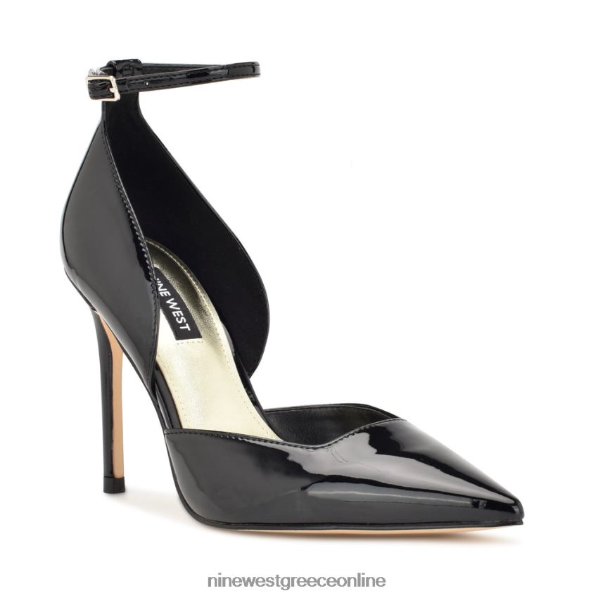 Nine West αντλίες αστραγάλου finda d'orsay μαύρη πατέντα 48BFPH1385