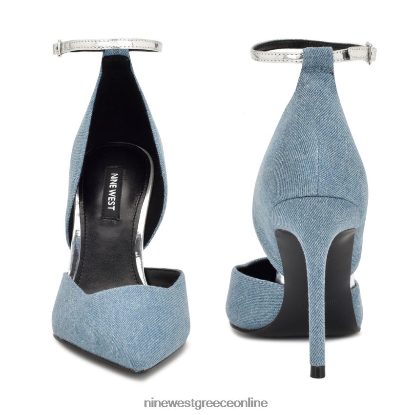 Nine West αντλίες αστραγάλου finda d'orsay μπλε τζιν 48BFPH1590