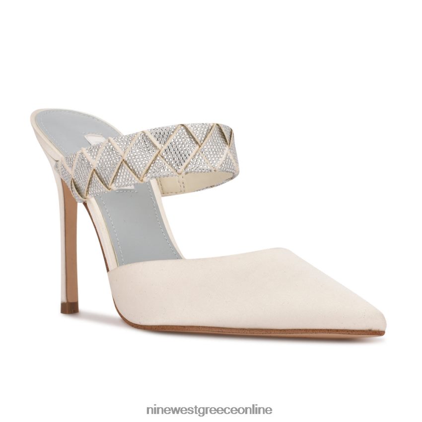 Nine West fresah μυτερές αντλίες δακτύλων λευκό σατέν 48BFPH1416