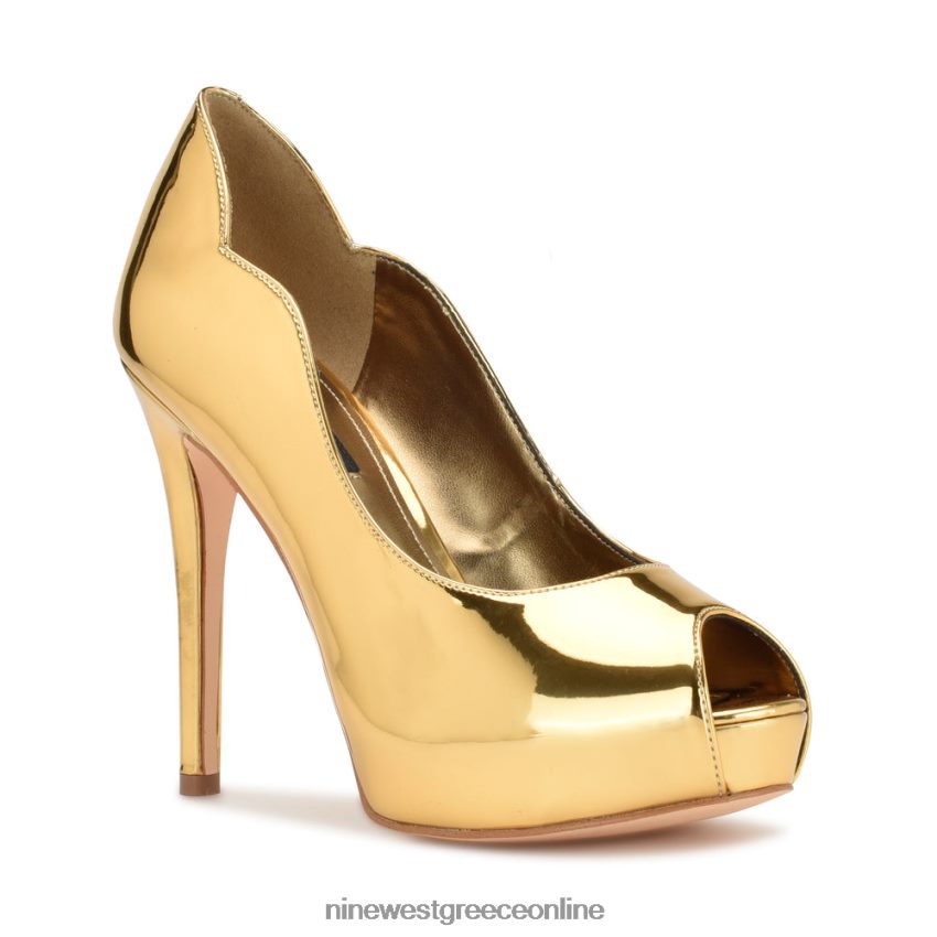 Nine West hilare αντλίες peep toe χρυσός καθρέφτης μεταλλικός 48BFPH1853