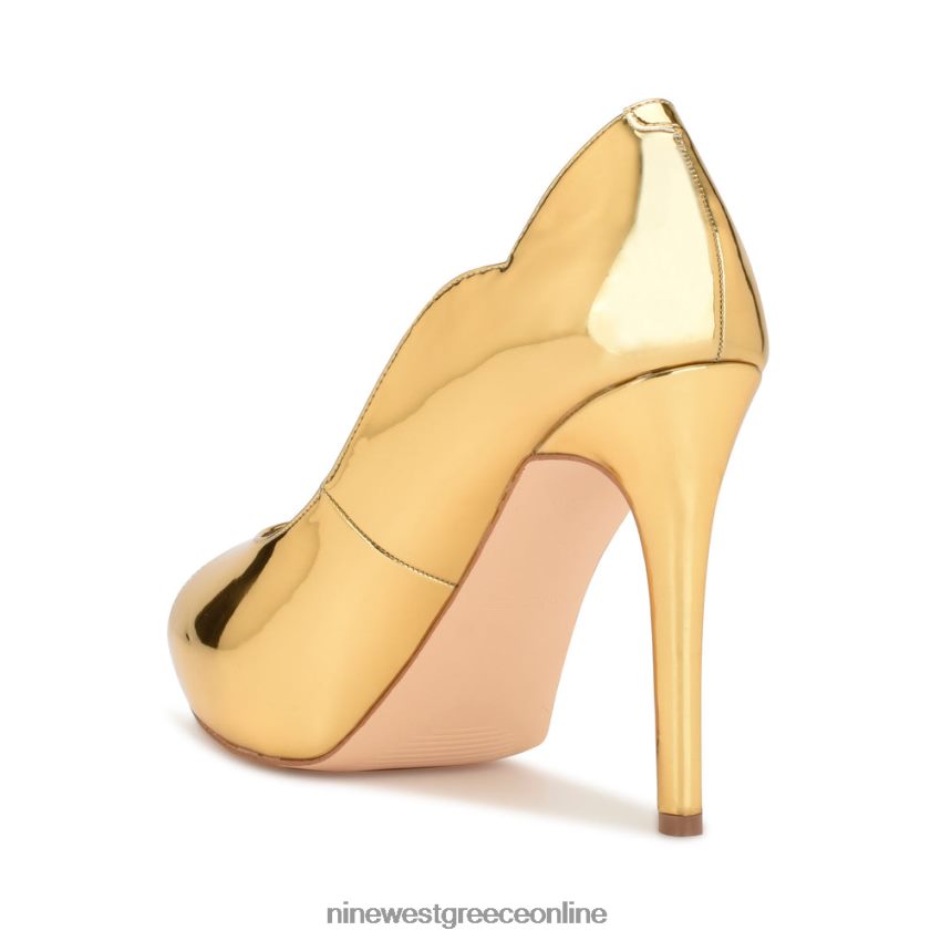 Nine West hilare αντλίες peep toe χρυσός καθρέφτης μεταλλικός 48BFPH1853