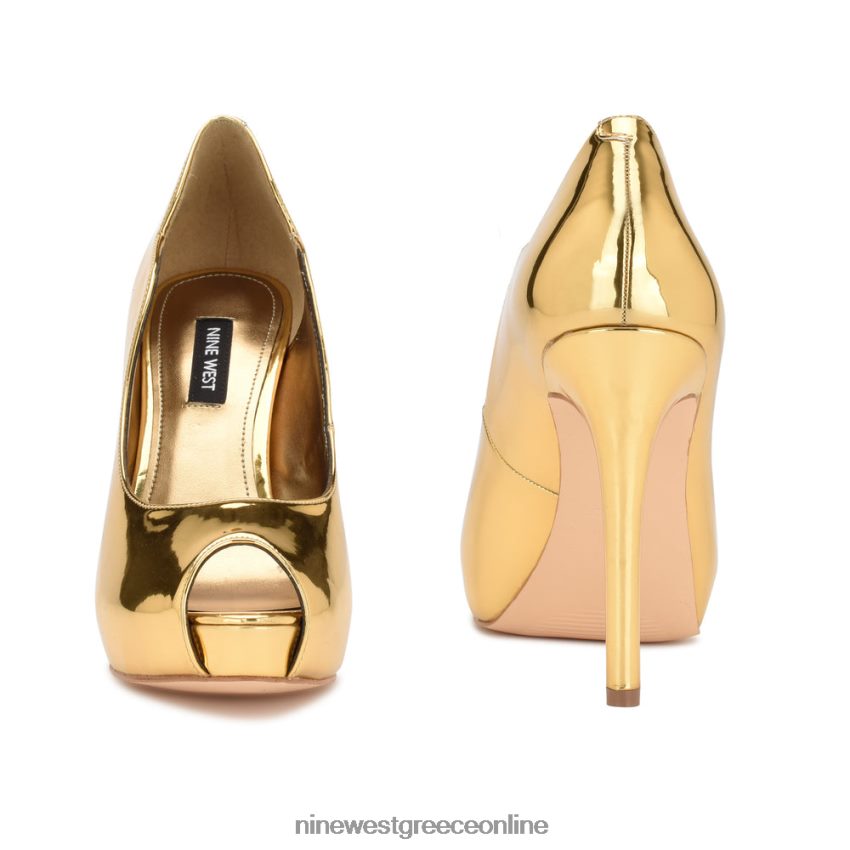 Nine West hilare αντλίες peep toe χρυσός καθρέφτης μεταλλικός 48BFPH1853