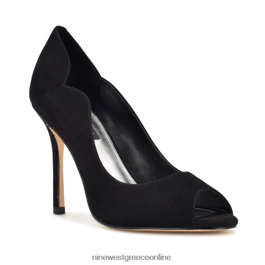 Nine West kelyan peep toe αντλίες μαύρο σουέτ 48BFPH1401