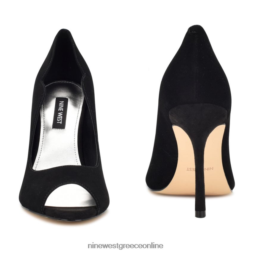 Nine West kelyan peep toe αντλίες μαύρο σουέτ 48BFPH1401