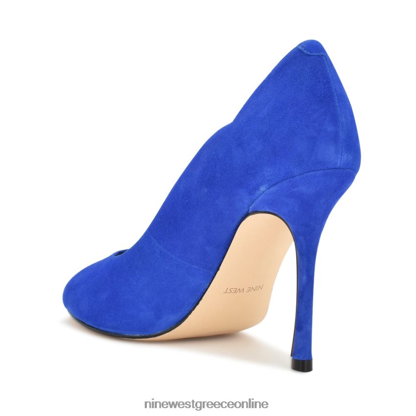 Nine West kelyan peep toe αντλίες μεσαίο μπλε σουέτ 48BFPH899