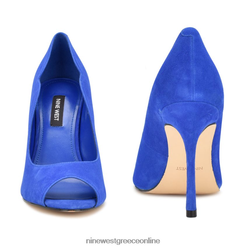 Nine West kelyan peep toe αντλίες μεσαίο μπλε σουέτ 48BFPH899