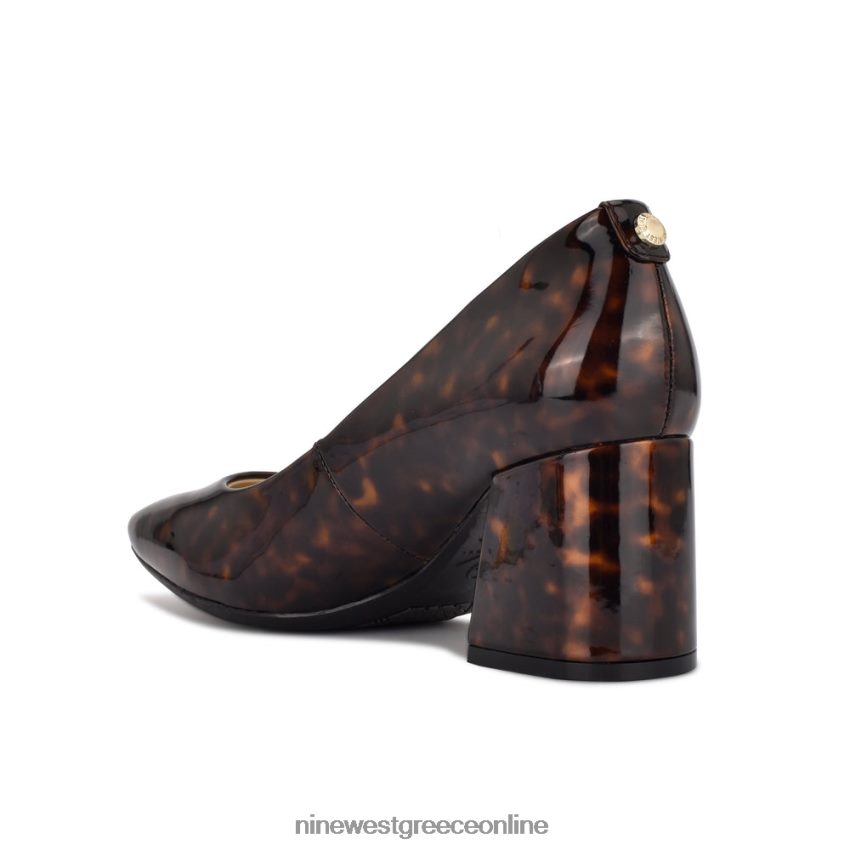 Nine West αντλίες φτέρνας μπλοκ vibe 9x9 καφέ χελώνα 48BFPH2182