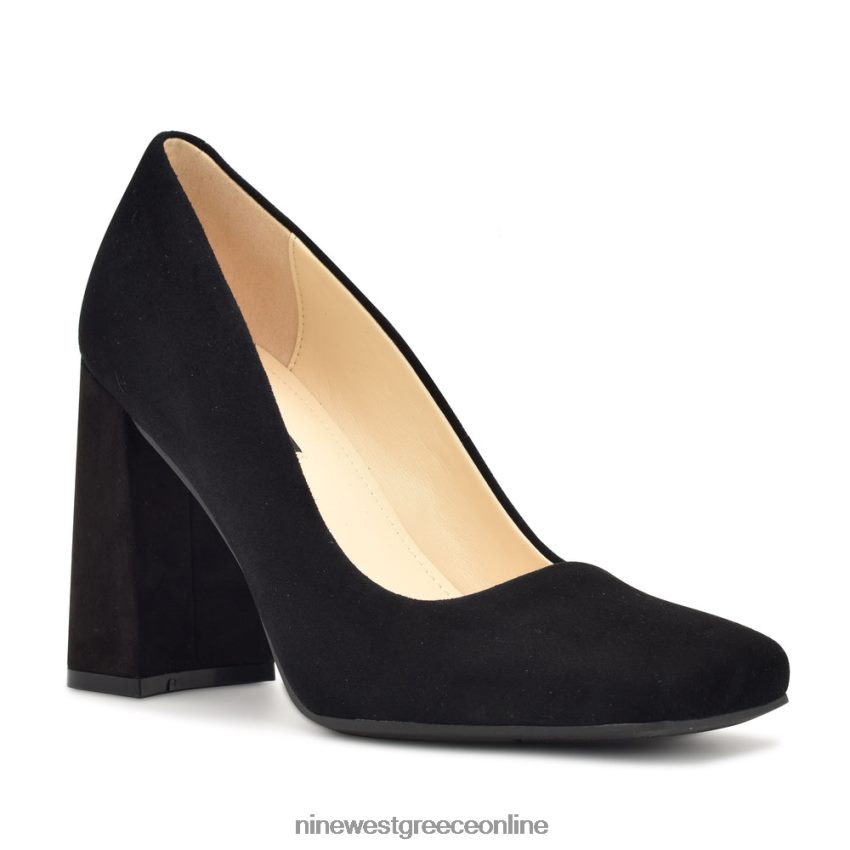 Nine West αντλίες φτέρνας μπλοκ yolend μαύρο σουέτ 48BFPH1198