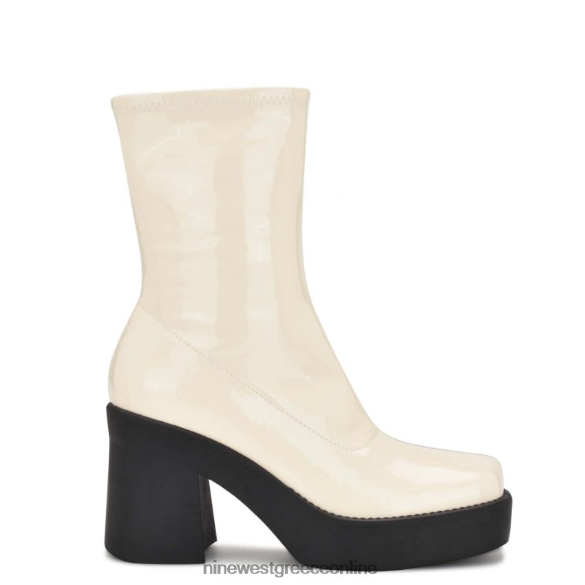 Nine West μποτάκια πλατφόρμας με τακούνι gerri chic cream πατέντα 48BFPH2920