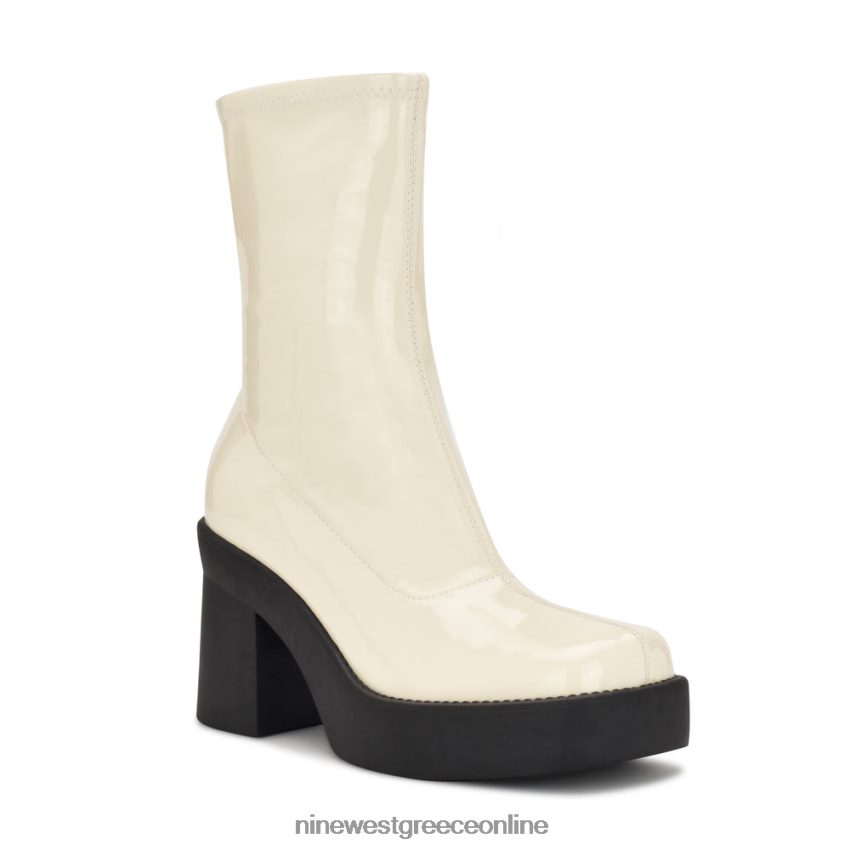 Nine West μποτάκια πλατφόρμας με τακούνι gerri chic cream πατέντα 48BFPH2920