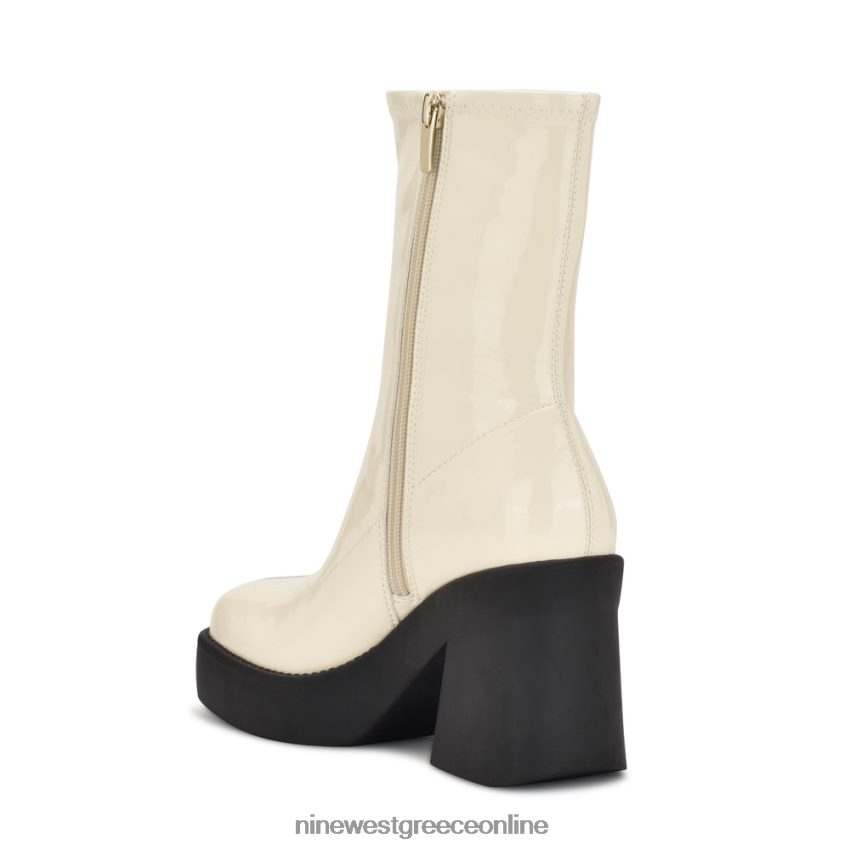 Nine West μποτάκια πλατφόρμας με τακούνι gerri chic cream πατέντα 48BFPH2920