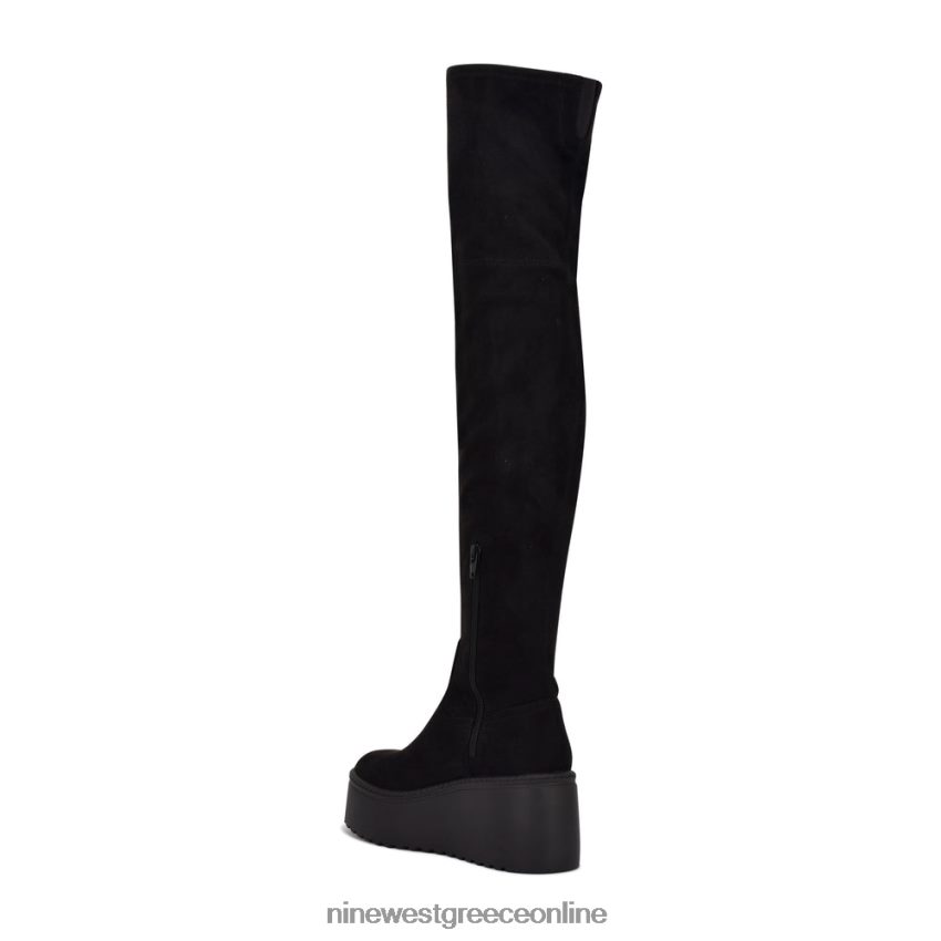 Nine West μπότες πλατφόρμας hojo over the knee μαύρο σουέτ 48BFPH2916