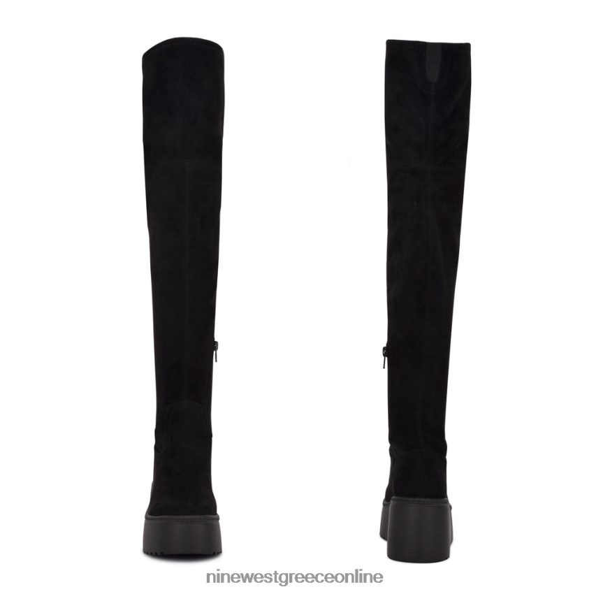 Nine West μπότες πλατφόρμας hojo over the knee μαύρο σουέτ 48BFPH2916