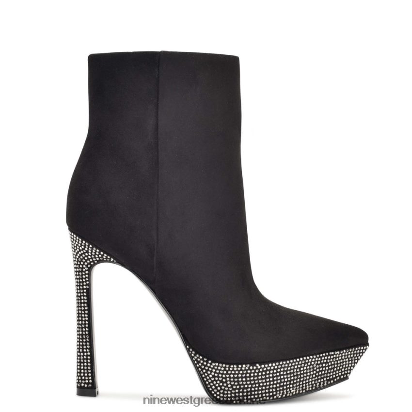 Nine West μποτάκια πλατφόρμα loraa μαύρο σουέτ στρας 48BFPH1869