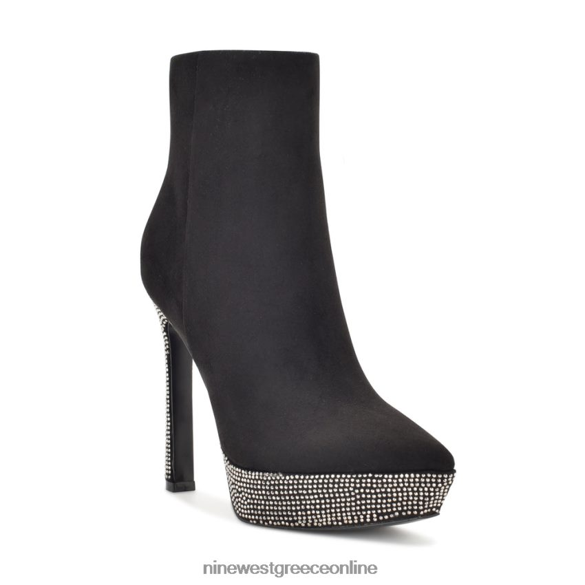 Nine West μποτάκια πλατφόρμα loraa μαύρο σουέτ στρας 48BFPH1869